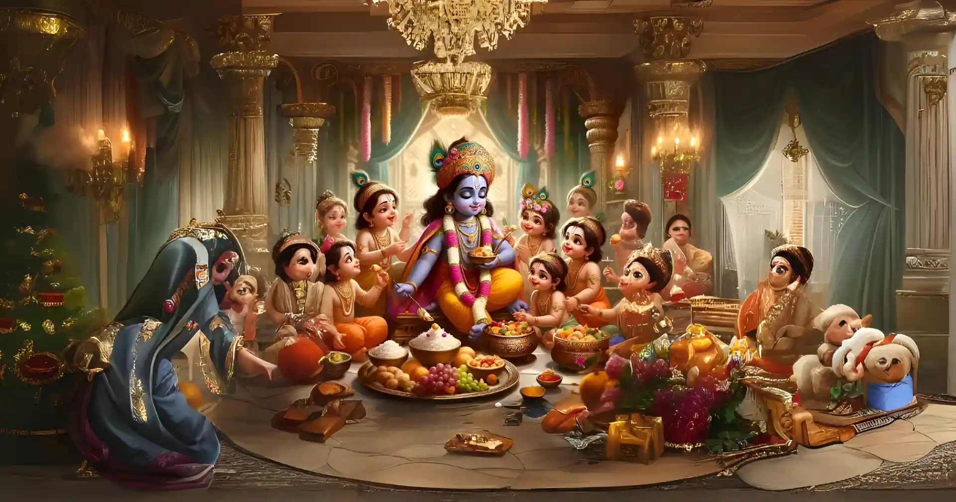 Kanhai's Service to the Sadhus in Goloka