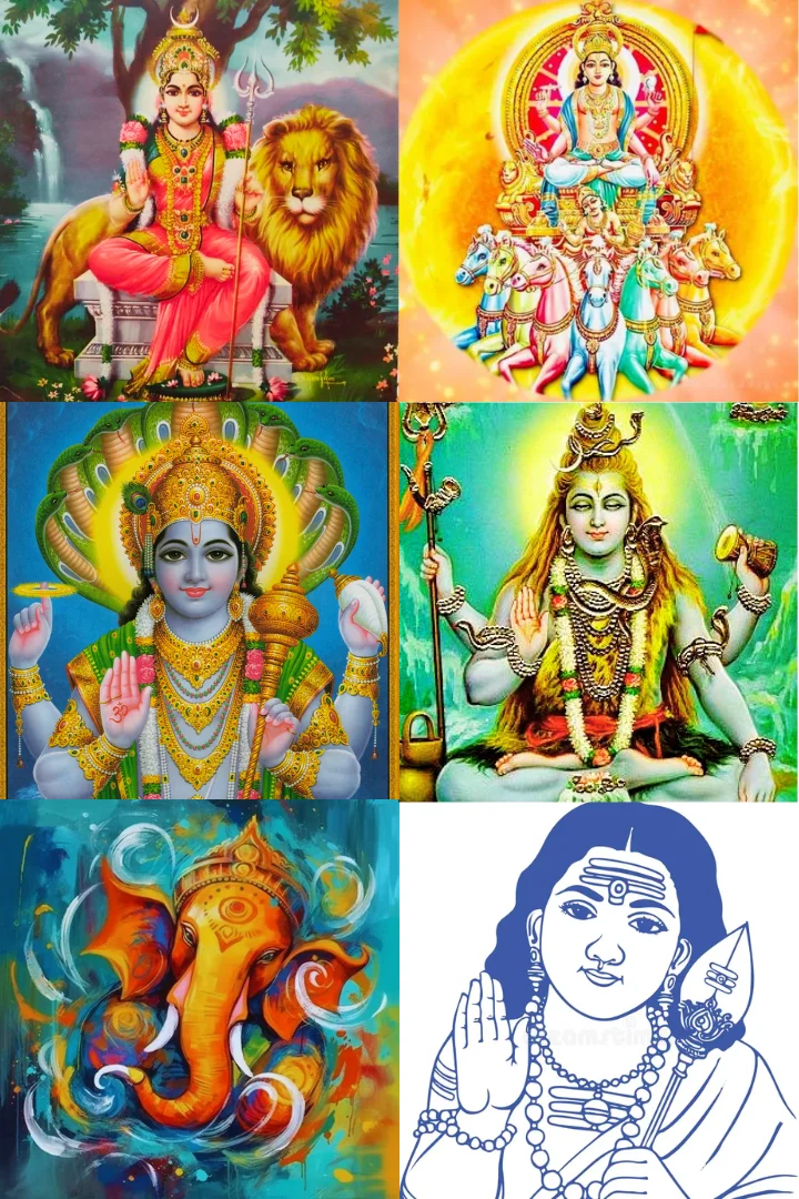 6 gods of Sanatana Dharma