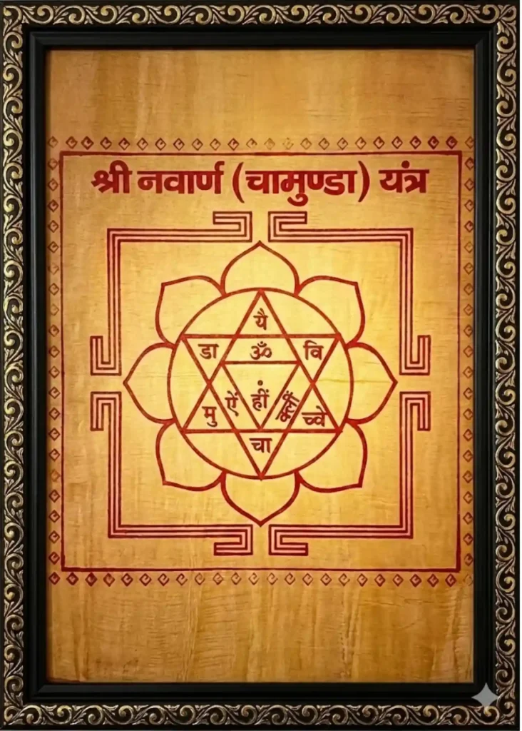 Product-A Framed Sri Chamunda Yantra-Illustration Only -Made to Order