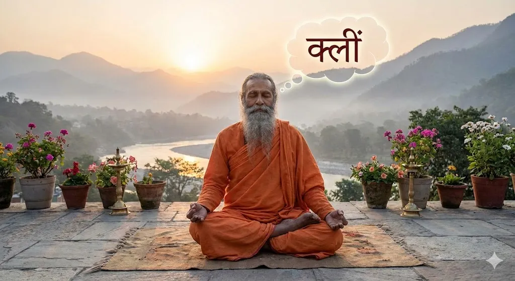A Sadhu Meditating on the Kleem Beeja Mantra