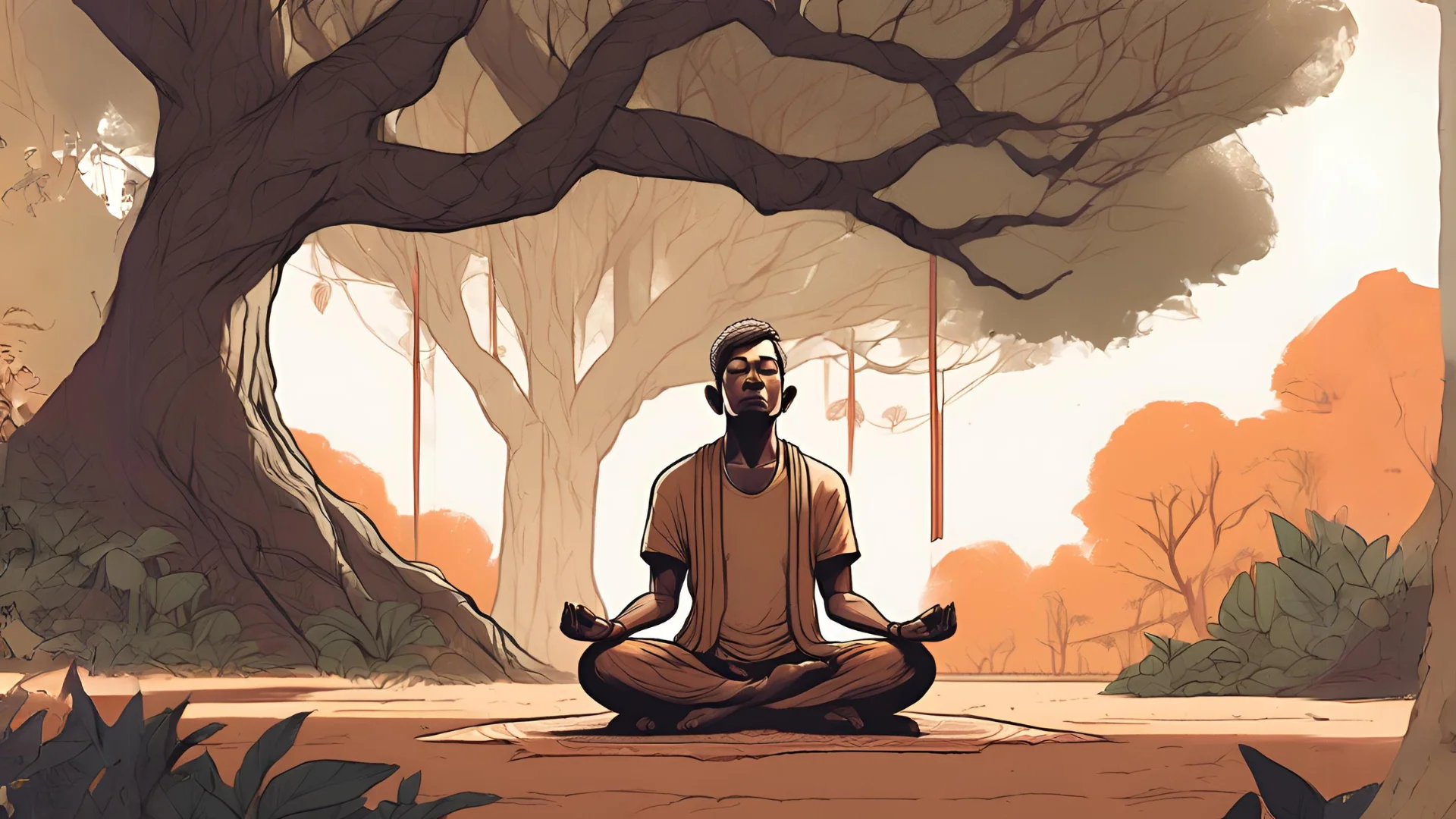 Meditating Man Absorption