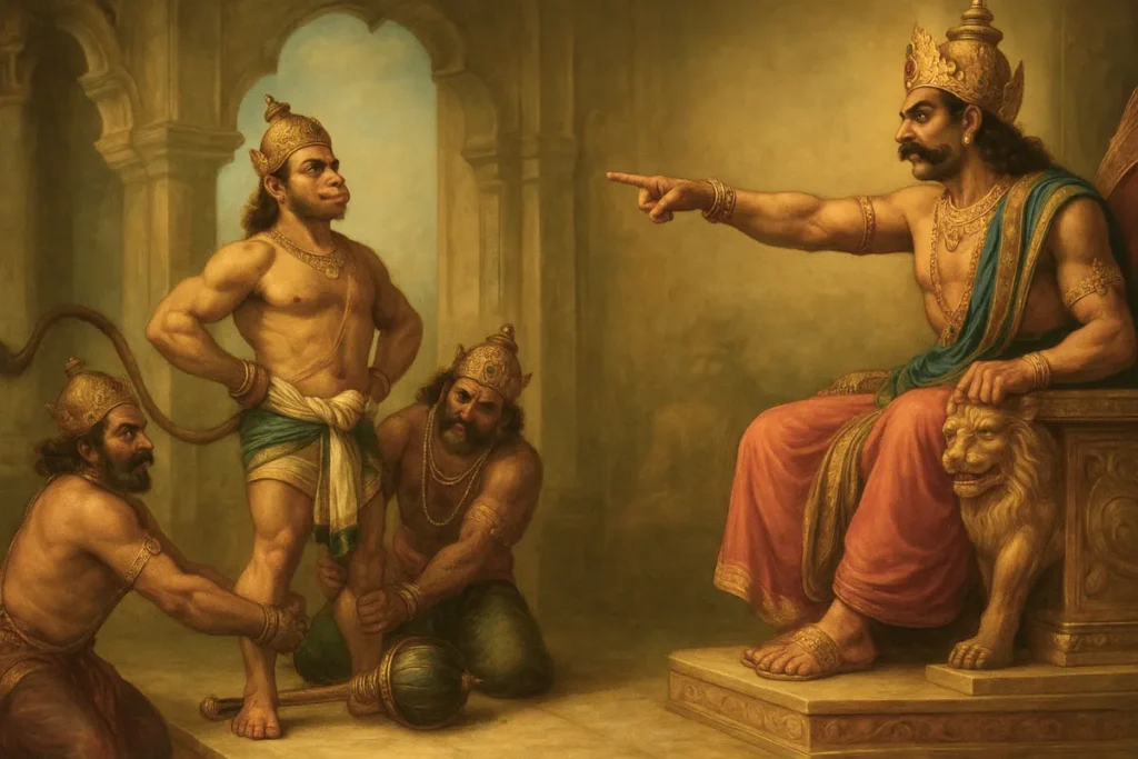 Angad visiting the court of Ravana