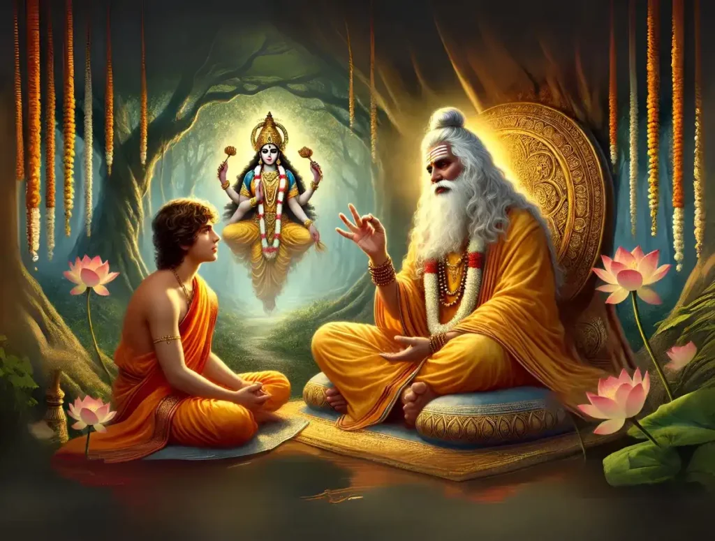 Guru explaining About Devi to Sadhaka
