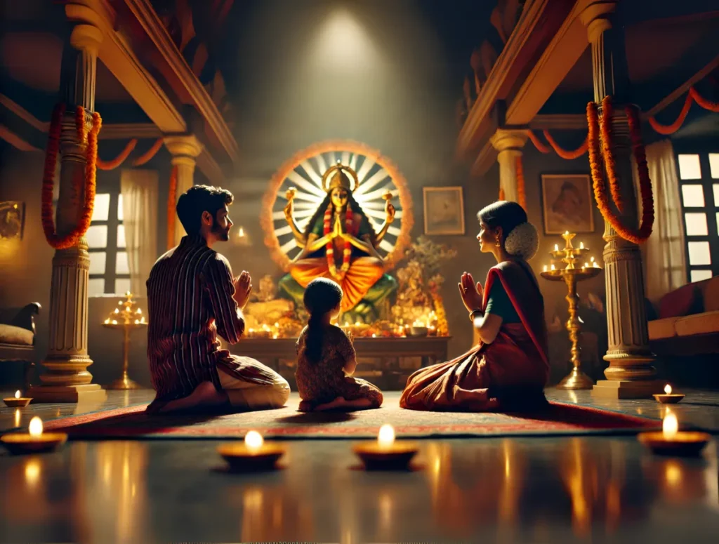 Householders performing Devi Pooja