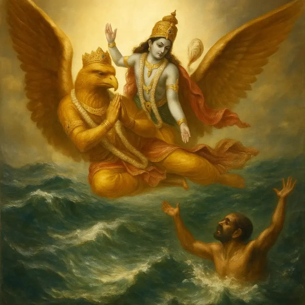 Sri Garuda Accompanies Lord Vishnu