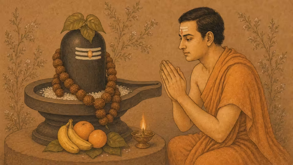 Worshipping with Rudraksha