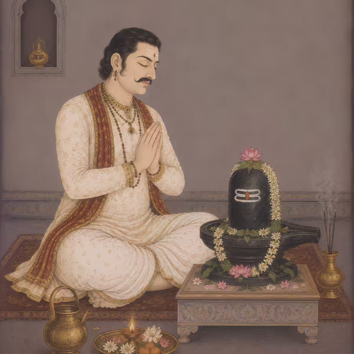 A householder displaying uncharacteristic aggression towards his family, illustrating the potential adverse effects of chanting fierce mantras without initiation.